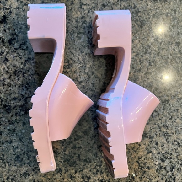 Asos light pink jelly block heel mules 41 - Picture 4 of 8